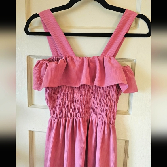 Zara dusty rose pink mauve boho midi dress - Picture 7 of 10